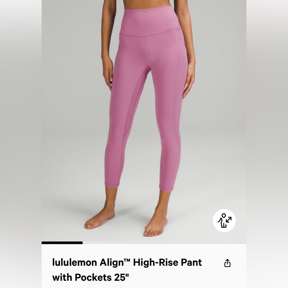 NWT lululemon Align with Pockets 25” Size 8 Velvet Dust